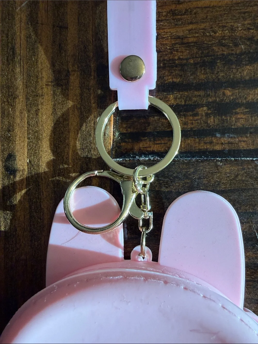 Kawaii-Themed Keychain & Zippered Coin Pouch w/Goldtone Ring